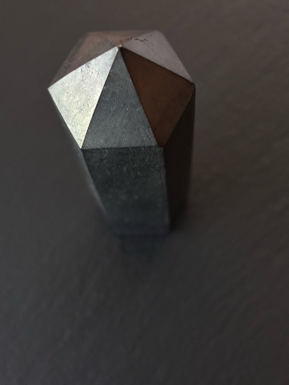 Shungite Hexagonal Pointed Crystal Tower - Picture 5 of 9